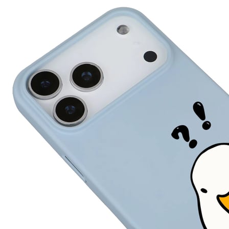 iPhone 17 Pro Bebe Mavisi What Duck Ördek Tasarımlı Kamera Korumalı Renkli Silikon Kılıf