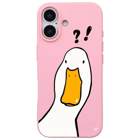 iPhone 17 Pembe What Duck Ördek Tasarımlı Kamera Korumalı Renkli Silikon Kılıf