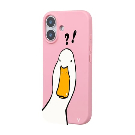 iPhone 17 Pembe What Duck Ördek Tasarımlı Kamera Korumalı Renkli Silikon Kılıf