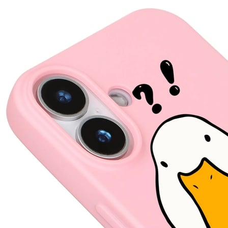 iPhone 17 Pembe What Duck Ördek Tasarımlı Kamera Korumalı Renkli Silikon Kılıf