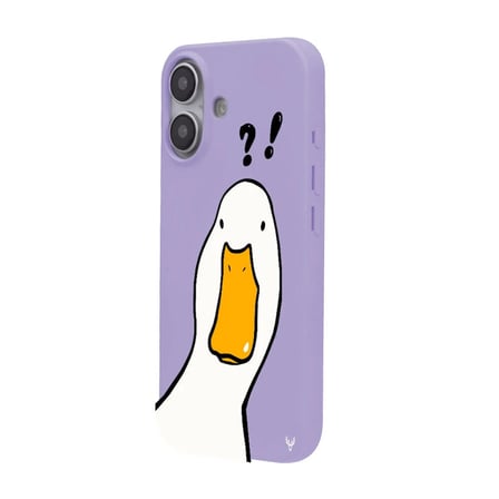 iPhone 16 Plus Lila What Duck Ördek Tasarımlı Kamera Korumalı Renkli Silikon Kılıf