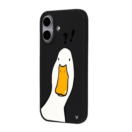 iPhone 16 Plus Siyah What Duck Ördek Tasarımlı Kamera Korumalı Renkli Silikon Kılıf