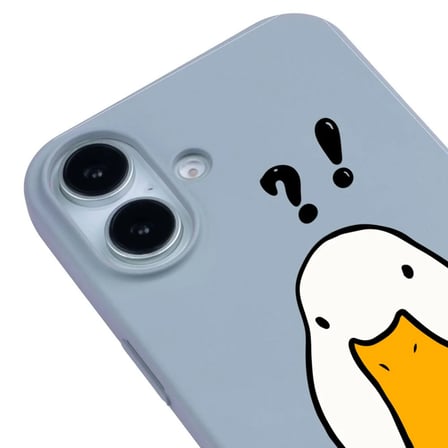 iPhone 16 Mavi What Duck Ördek Tasarımlı Kamera Korumalı Renkli Silikon Kılıf