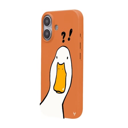 iPhone 16 Turuncu What Duck Ördek Tasarımlı Kamera Korumalı Renkli Silikon Kılıf