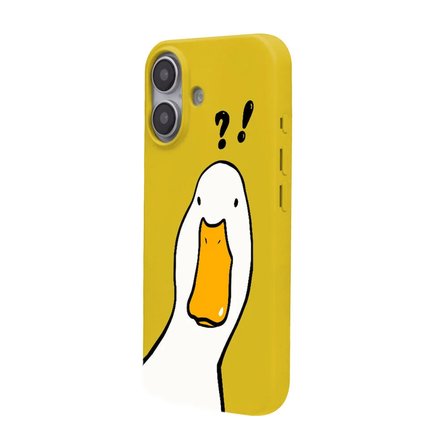 iPhone 16 Sarı What Duck Ördek Tasarımlı Kamera Korumalı Renkli Silikon Kılıf