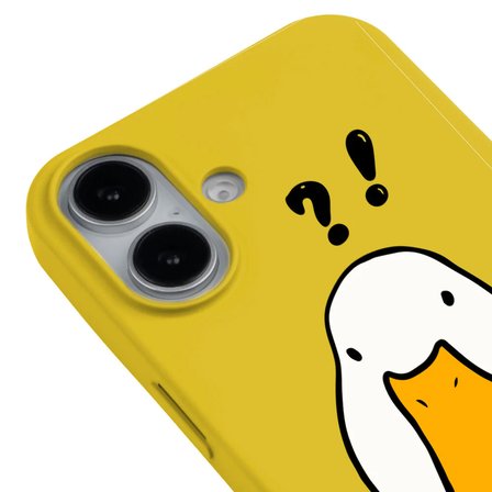 iPhone 16 Sarı What Duck Ördek Tasarımlı Kamera Korumalı Renkli Silikon Kılıf