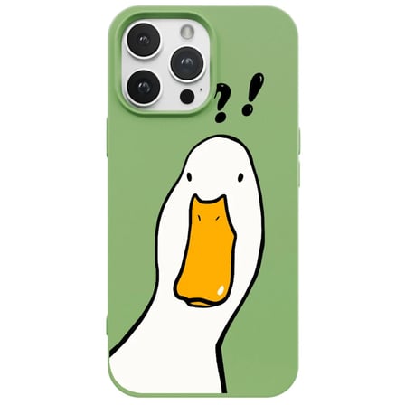 iPhone 16 Pro Max Yeşil What Duck Ördek Tasarımlı Kamera Korumalı Renkli Silikon Kılıf