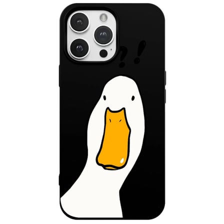 iPhone 16 Pro Siyah What Duck Ördek Tasarımlı Kamera Korumalı Renkli Silikon Kılıf