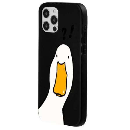 iPhone 16 Pro Siyah What Duck Ördek Tasarımlı Kamera Korumalı Renkli Silikon Kılıf