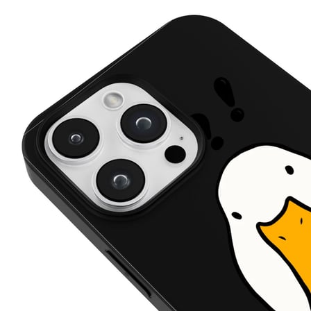 iPhone 16 Pro Siyah What Duck Ördek Tasarımlı Kamera Korumalı Renkli Silikon Kılıf
