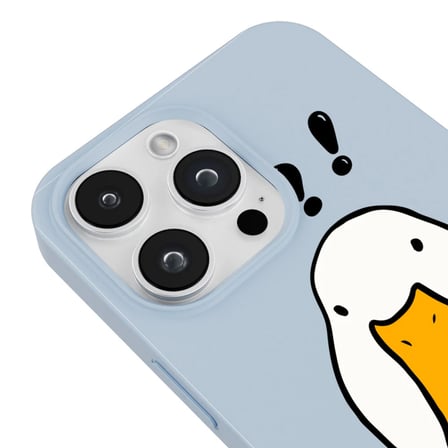 iPhone 15 Pro Mavi What Duck Ördek Tasarımlı Kamera Korumalı Renkli Silikon Kılıf