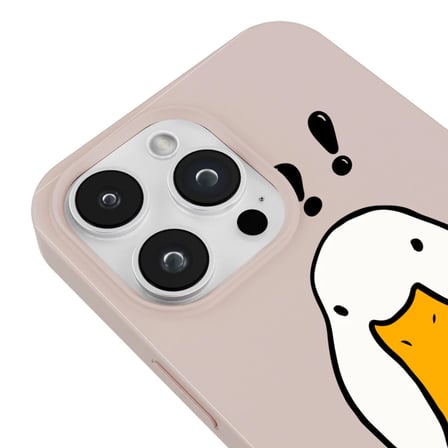 iPhone 14 Pro Pudra What Duck Ördek Tasarımlı Kamera Korumalı Renkli Silikon Kılıf