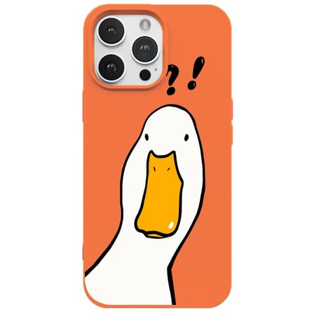 iPhone 11 Pro Turuncu What Duck Ördek Tasarımlı Kamera Korumalı Renkli Silikon Kılıf