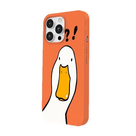 iPhone 11 Pro Turuncu What Duck Ördek Tasarımlı Kamera Korumalı Renkli Silikon Kılıf