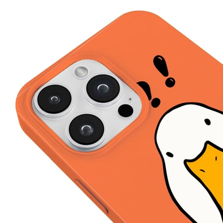iPhone 11 Pro Turuncu What Duck Ördek Tasarımlı Kamera Korumalı Renkli Silikon Kılıf