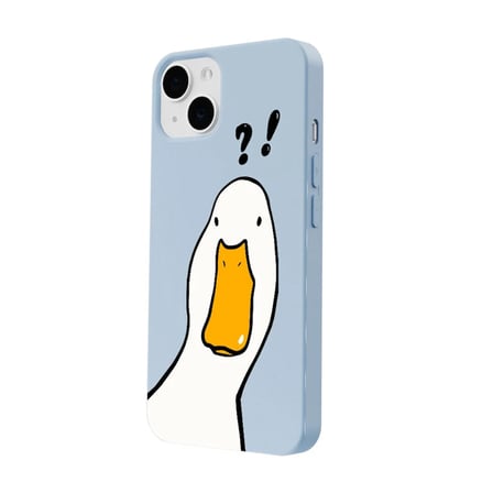 iPhone 15 Plus Mavi What Duck Ördek Tasarımlı Kamera Korumalı Renkli Silikon Kılıf