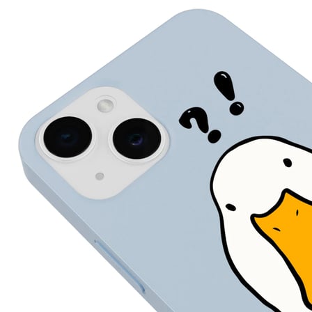 iPhone 15 Plus Mavi What Duck Ördek Tasarımlı Kamera Korumalı Renkli Silikon Kılıf
