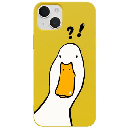 iPhone 15 Plus Sarı What Duck Ördek Tasarımlı Kamera Korumalı Renkli Silikon Kılıf