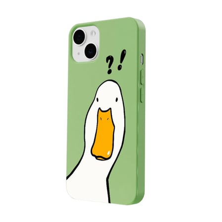iPhone 15 Yeşil What Duck Ördek Tasarımlı Kamera Korumalı Renkli Silikon Kılıf