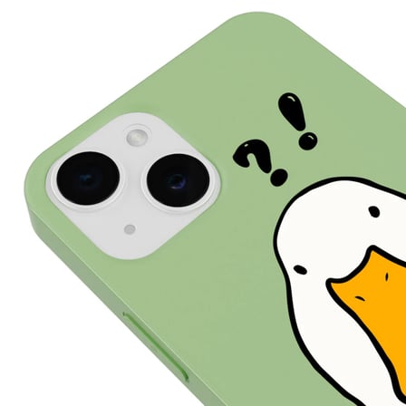iPhone 15 Yeşil What Duck Ördek Tasarımlı Kamera Korumalı Renkli Silikon Kılıf