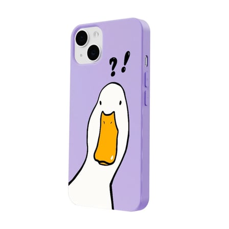 iPhone 14 Plus Lila What Duck Ördek Tasarımlı Kamera Korumalı Renkli Silikon Kılıf