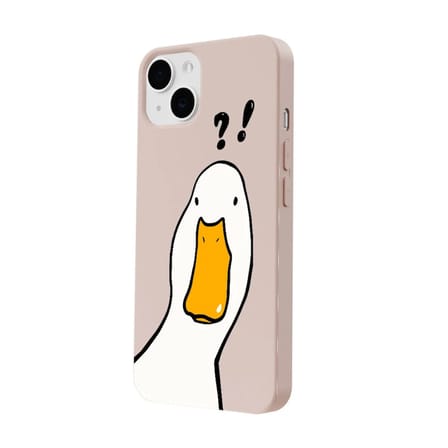 iPhone 14 Plus Pudra What Duck Ördek Tasarımlı Kamera Korumalı Renkli Silikon Kılıf