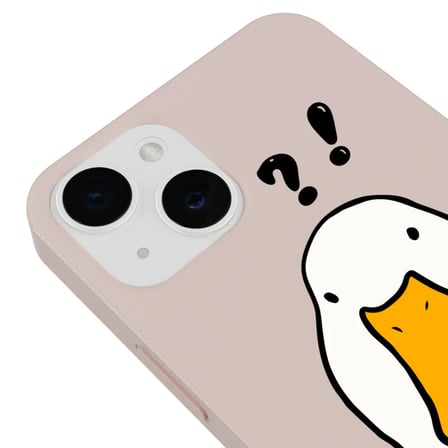 iPhone 13 Pudra What Duck Ördek Tasarımlı Kamera Korumalı Renkli Silikon Kılıf