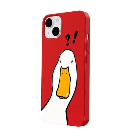 iPhone 12 Kırmızı What Duck Ördek Tasarımlı Kamera Korumalı Renkli Silikon Kılıf