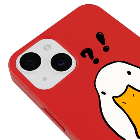 iPhone 12 Kırmızı What Duck Ördek Tasarımlı Kamera Korumalı Renkli Silikon Kılıf