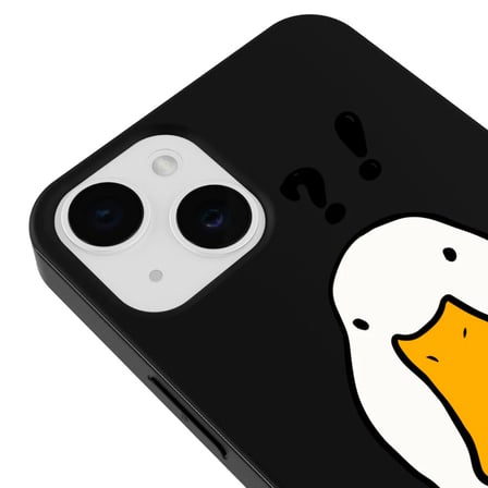 iPhone 12 Siyah What Duck Ördek Tasarımlı Kamera Korumalı Renkli Silikon Kılıf