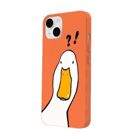 iPhone 12 Turuncu What Duck Ördek Tasarımlı Kamera Korumalı Renkli Silikon Kılıf
