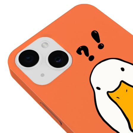 iPhone 12 Turuncu What Duck Ördek Tasarımlı Kamera Korumalı Renkli Silikon Kılıf