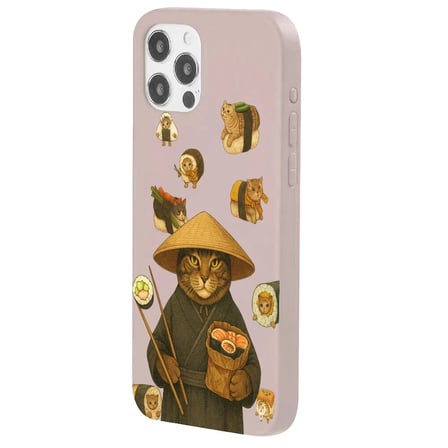 iPhone 13 Pro Pudra Kedi Tasarımlı Gimbap Cat Renkli Silikon Telefon Kılıfı