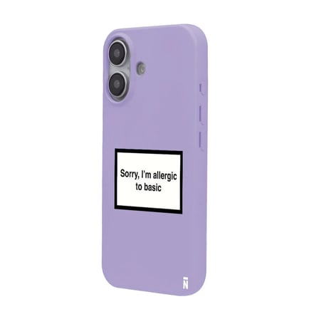 iPhone 17 Lila Lansman Renkli Silikon I'm Allergic Yazılı Kamera Korumalı Telefon Kılıf
