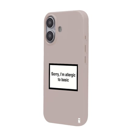 iPhone 16 Pudra Lansman Renkli Silikon I'm Allergic Yazılı Kamera Korumalı Telefon Kılıf
