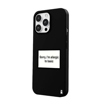 iPhone 13 Pro Max Siyah Lansman Renkli Silikon I'm Allergic Yazılı Kamera Korumalı Telefon Kılıf