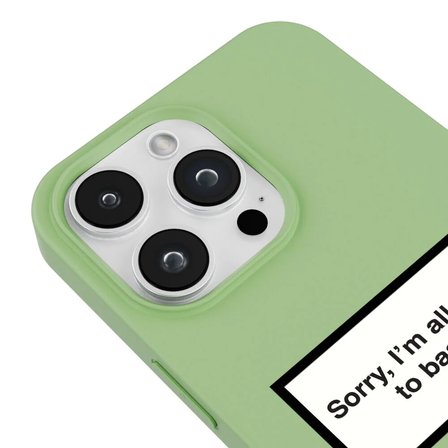 iPhone 13 Pro Max Yeşil Lansman Renkli Silikon I'm Allergic Yazılı Kamera Korumalı Telefon Kılıf