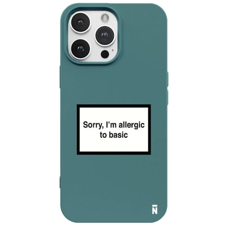 iPhone 13 Pro Max Haki Lansman Renkli Silikon I'm Allergic Yazılı Kamera Korumalı Telefon Kılıf
