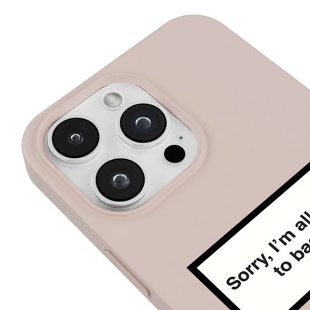 iPhone 13 Pro Pudra Lansman Renkli Silikon I'm Allergic Yazılı Kamera Korumalı Telefon Kılıf