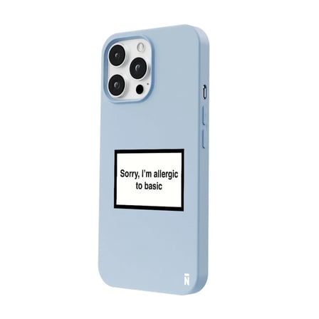 iPhone 11 Pro Mavi Lansman Renkli Silikon I'm Allergic Yazılı Kamera Korumalı Telefon Kılıf