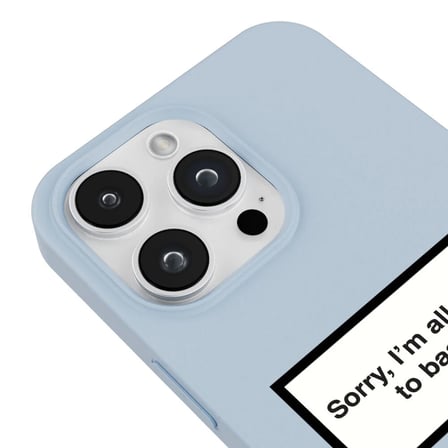 iPhone 11 Pro Mavi Lansman Renkli Silikon I'm Allergic Yazılı Kamera Korumalı Telefon Kılıf