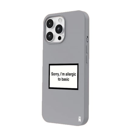 iPhone 11 Pro Gri Lansman Renkli Silikon I'm Allergic Yazılı Kamera Korumalı Telefon Kılıf