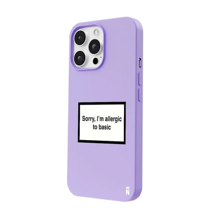 iPhone 11 Pro Lila Lansman Renkli Silikon I'm Allergic Yazılı Kamera Korumalı Telefon Kılıf