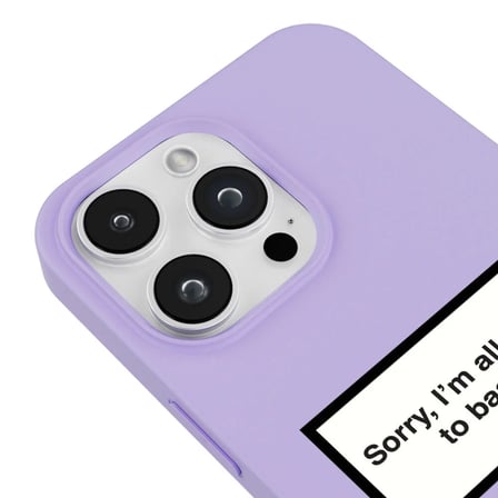 iPhone 11 Pro Lila Lansman Renkli Silikon I'm Allergic Yazılı Kamera Korumalı Telefon Kılıf