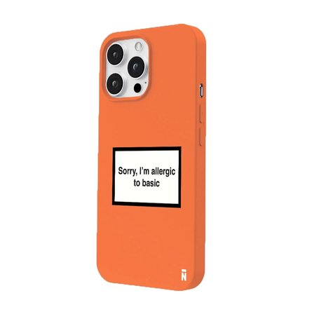 iPhone 11 Pro Turuncu Lansman Renkli Silikon I'm Allergic Yazılı Kamera Korumalı Telefon Kılıf