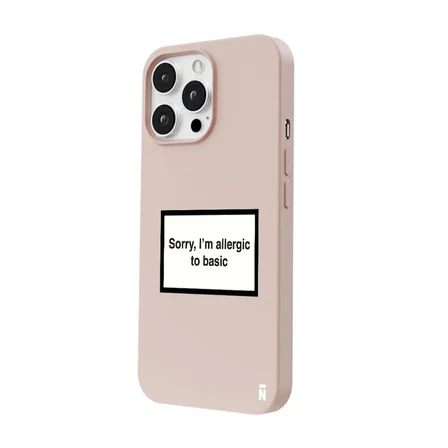 iPhone 11 Pro Pudra Lansman Renkli Silikon I'm Allergic Yazılı Kamera Korumalı Telefon Kılıf