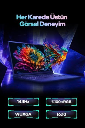 Game Garaj Slayer R9T XL-5060 C1 AMD Ryzen 9 8945HX 32GB RAM 1TB SSD RTX5060 18" 144Hz WUXGA IPS FreeDOS Oyuncu Laptop