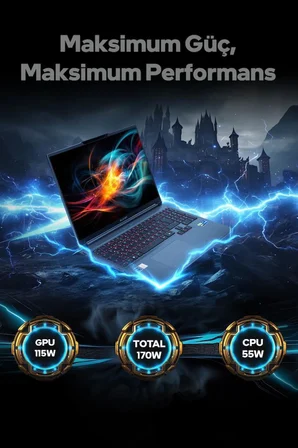 Game Garaj Slayer X9T-5070 V2.12 C2 Intel Core i9 14900HX 32GB RAM 1TB SSD RTX5070 16" 180Hz QHD+ IPS FreeDOS Gaming Laptop
