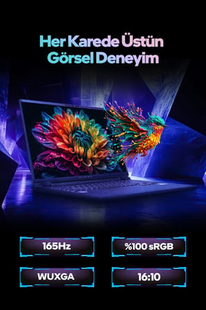 Game Garaj Slayer X5T2-5050 C2 Intel Core i5 14450HX 16GB RAM 1TB SSD RTX5050 16" 165Hz WUXGA IPS FreeDOS Gaming Laptop