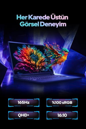 Game Garaj Slayer X5T2-5060 C3 Intel Core i5 14450HX 32GB RAM 1TB SSD RTX5060 15.3" 165Hz QHD+ IPS FreeDOS Gaming Laptop